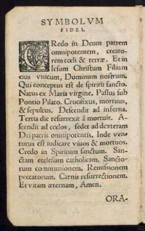 Symbolum Fidei.