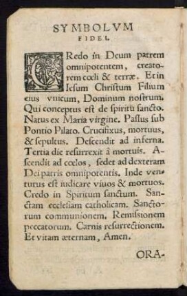 Symbolum Fidei.