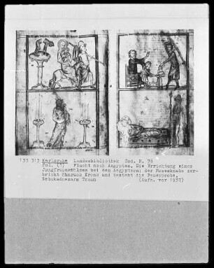 Speculum humanae salvationis — Zwei Szenen aus dem alten Testament