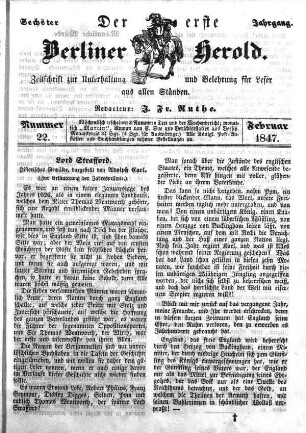 Nummer 22, Februar 1847