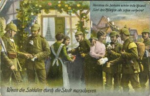 Wenn die Soldaten durch die Stadt marschieren.
