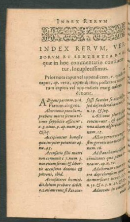 Index Rerum, Verborum Et Sententiarum ...