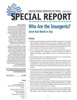 Who are the insurgents? Sunni Arab rebels in Iraq