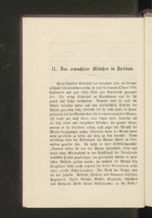 II. Das erwachsene Mädchen in Potsdam.