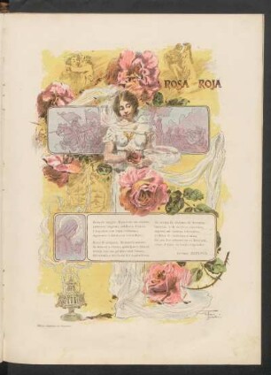 Rosa roja : Dibujo á pluma de Foradori.