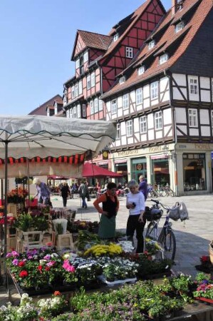 Quedlinburg - Blumenmarkt : Blumenmarkt, aufgenommen in Quedlinburg am 26. April 2014. Foto Uwe Gerig