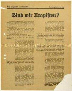 Flugblatt zur politischen und wirtschaftlichen Lage Deutschlands und Aufruf zum Eintritt in die NSDAP