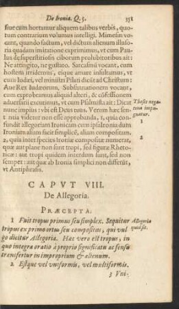 Caput VIII. De Allegoria.