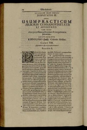 Disputatio III. exhibens Usum Practicum Arboris Consanguinitatis Et Affinitatis in foro Saxonico circa processum judiciarium & irrogationem pœnarum.