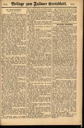 Zweite Ausgabe vom Samstag, den 17. Februar 1894.