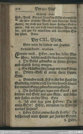 Der CXL. Psalm : Gebet wider die Lästerer und Heuchler