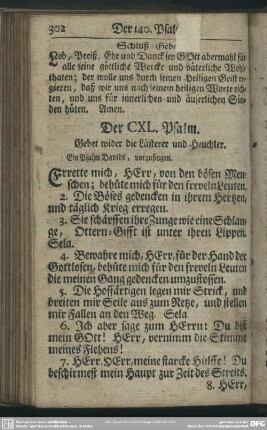 Der CXL. Psalm : Gebet wider die Lästerer und Heuchler