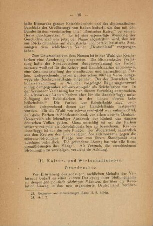 III. Kultur- und Wirtschaftsleben. Grundrechte