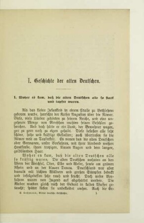 I. Geschichte der alten Deutschen