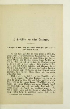 I. Geschichte der alten Deutschen