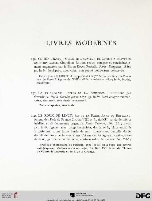 Livres modernes (Nr. 190-197)