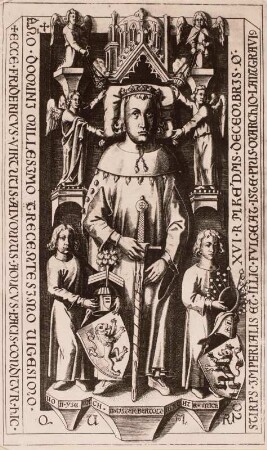 Friedrich der Freidige mit der gebissenen Wange, Tafel 37. Kupferstich nach Grabplatte