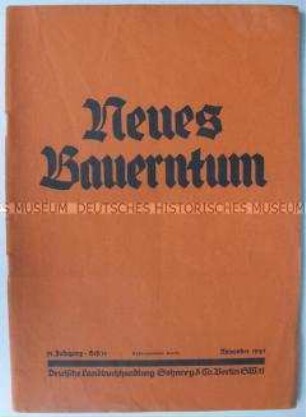 Landwirtschaftliche Fachzeitschrift "Neues Bauerntum"