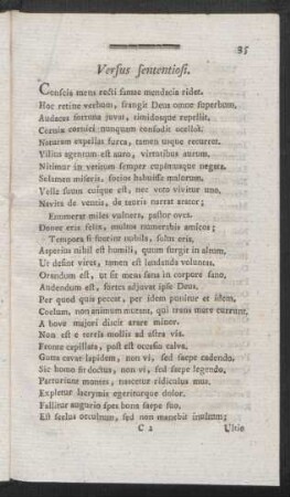 Versus Sententiosi.