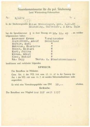 Breuninger, Elise