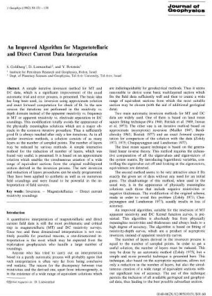An improved algorithm for magnetotelluric and direct current data interpretation