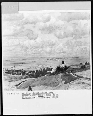 Landschaft mit Dorf