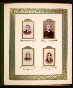 Konrad Cichorius. 1886, Wilhelm Gräfe. 1886, Ludwig Sell. 1886, Adolf Gose. 1887