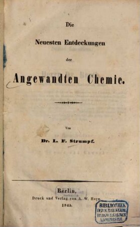Die neuesten Entdeckungen der angewandten Chemie