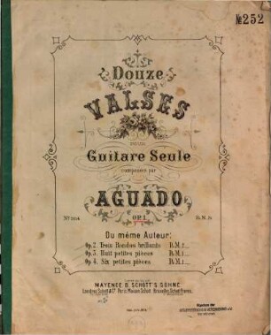 Douze valses pour guitare seule : op. 1