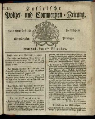 Nr. 18, Mittwoch, den 1sten Maerz 1820