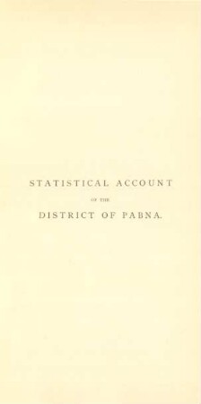 Statistical account of the district of Pabna