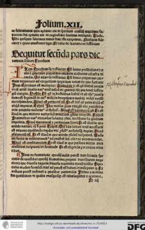 Sequitur secunda pars dictaminis scilicet exordium.