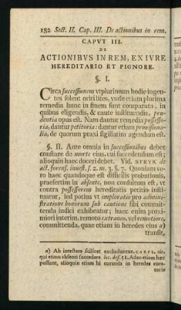 182-300, Caput III. De actionibus in rem, ex iure hereditario et pignore