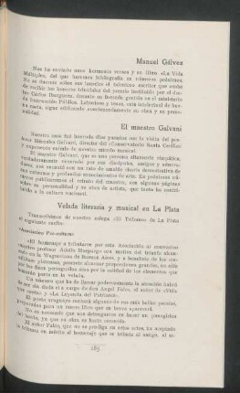 Velada literaria y musical en La Plata
