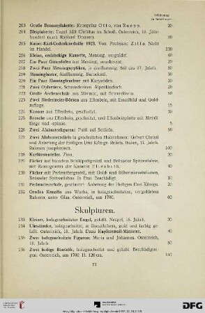 Skulpturen (Nr. 233-250)