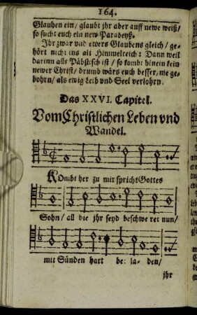 Das XXVI. Capitel. Vom Christlichen Leben und Wandel.