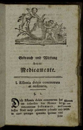 Gebrauch und Wirkung derer Medicamente.