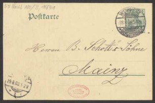 Brief an B. Schott's Söhne : 28.08.1908