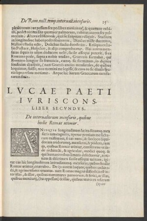 Liber Secundus. De intervallorum mensuris, quibus hodie Romae utimur.