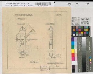 Neubau eines Empfangsgebäudes auf Bahnhof Neubeckum, Blatt 42: Turmschnitte, M. 1:100
