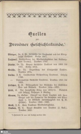 Quellen zur Dresdner Geschichtskunde