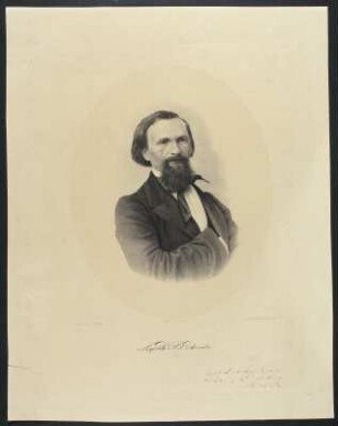 Porträt Leopold Arends : Foto-/Bildersammlung Stenografische Sammlung. Porträt Leopold Arends. Lithographie nach Photographie (um 1870). Dresden: SLUB P a 0324