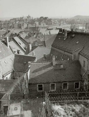 Meißen, Blick von der Schloßbrücke nach Ostsüdost