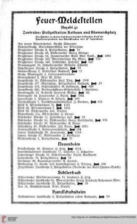 Feuermeldestellen