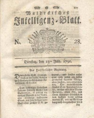 No. 28, Dienstag, den 13ten July, 1790