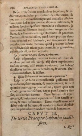 Capvt III. De tertio Praecepto. Sabbatha sanctifices.