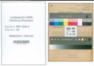 Entnazifizierung Heinrich Massmann , geb. 24.10.1886 (Sparkassendirektor)