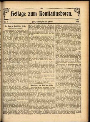 Zweite Ausgabe vom Sonntag, den 28. Februar 1909.