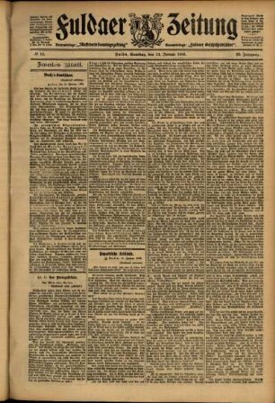 Zweite Ausgabe vom Samstag, den 13. Januar 1906.