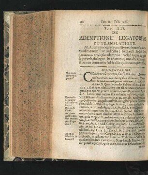 Tit. XXI. De Ademptione Legatorum Et Translatione.